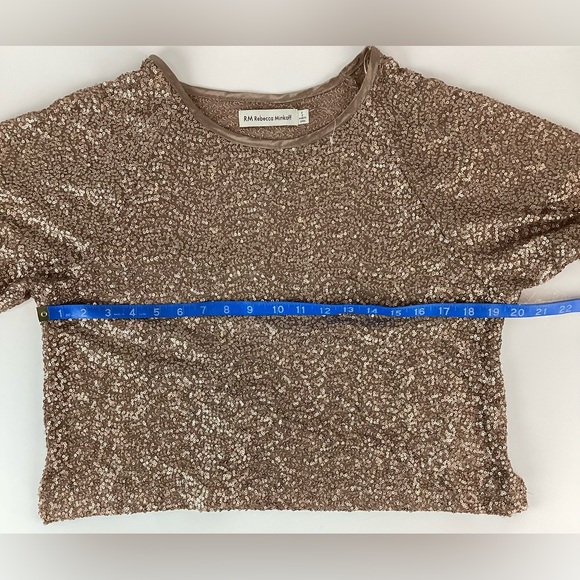 NWOT Rebecca Minkoff Brown Sequin Top | Small - Picture 5 of 10